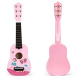 ECO TOYS drvena gitara za decu sa metalnim žicama pink Cene