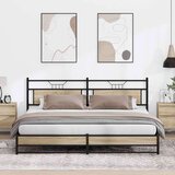 Metalni Kovinski posteljni okvir brez vzmetnice sonoma hrast 193x203 cm, (21829379) | Shoptok.si