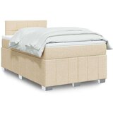 vidaXL Box spring postelja z vzmetnico krem 120x190 cm blago, (21306277) | Shoptok.si