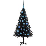 vidaXL Božično drevo med 150 LED z stojalom Črna 150 cm PVC | Shoptok.si