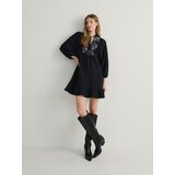 Reserved obleka z vezenino - črna | Shoptok.si