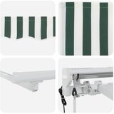  Električna retraktabilna tenda Zelena i bijela 4 × 3,5 m | shoptok.hr