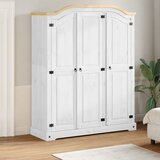  The Living Store Garderobna omara Corona bela 151,5x52x186 cm trdna borovina - Garderobna Omara, (21495865) Cene