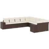 vidaXL 10-dijelni set vrtnih sofa od poliratana s jastucima smeđi | shoptok.hr