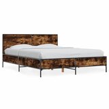 Maison Chic Posteljni okvir - Dvoposteljna postelja - Zakonska postelja dimljeni hrast 120x200 cm inž. les in kovina-J14246, (21773095) | Shoptok.si