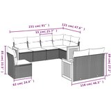  8-dijelni set vrtnih sofa od poliratana s jastucima sivi | shoptok.hr