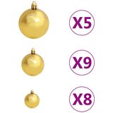  60-dijelni set božićnih kuglica s vrhom 150 LED zlatno-brončani | shoptok.hr