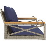  Klupa za ljuljanje s jastucima siva 109x62x40 cm od poliratana | shoptok.hr