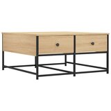 Maison Chic Klubska mizica - kavna mizica - Nizka mizica sonoma hrast 80x80x40 cm konstruiran les, (21752951) Cene