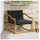 vidaXL Set vanjskih sofa Čvrsto drvo akacije i Textilene Bijela - Bijela i crna Nagnuto | shoptok.hr