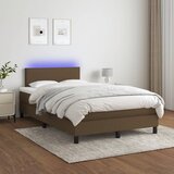  s oprugama i madracem LED tamnosmeđi 120x190 cm tkanina | shoptok.hr
