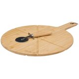 5five five daska za rezanje okrugla + rezač za pizzu 37X50X1,1 cm bambus 189624