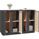  Komoda siva 120 x 35 x 80 cm od masivne borovine | shoptok.hr