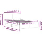  Okvir kreveta s uzglavljem siva boja hrasta 120x200 cm | shoptok.hr