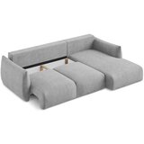 Makamii Svijetlo siva sklopiva kutna garnitura od šenila (s desnim kutom/s ležaljkom) Leila – | shoptok.hr