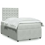 vidaXL Box spring krevet s madracem svjetlosivi 120x200 cm baršunasti | shoptok.hr