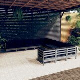  Vrtna sedežna garnitura 11-delna z blazinami siva borovina, (20673800) Cene
