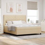  Krevet s opruga kutije s jastukom Krema 200 x 180 cm tkanina | shoptok.hr