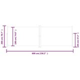 vidaXL Uvlačiva bočna tenda crna 200 x 600 cm | shoptok.hr