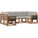 vidaXL Zunanja garnitura za sedenje 6 pcs Naravna in svetlo siva, (5000281679) | Shoptok.si
