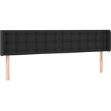 The Living Store vzglavje z ušesi črno 183x16x78/88 cm umetno usnje - vzglavje, (21418726) | Shoptok.si