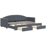  Izvlečna dnevna postelja s predali temno siva 80x200 cm žamet, (20936882) | Shoptok.si