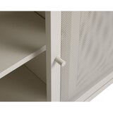 Unique Furniture Bela kovinska nizka komoda z drsnimi vrati 160x75 cm Veep – | Shoptok.si