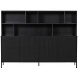 WOOOD Črn regal iz masivnega bora 200x150 cm Gravure – Cene