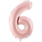 PARTY DECO folija balon številka ''6'', 72cm, svetlo roza | Shoptok.si