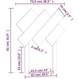  Uzglavlje za krevet Crno 72,5x3x81 cm od masivne borovine | shoptok.hr