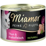 Miamor Feine Filets Naturelle 6 x 156 g - Tuna z mesom rakcev