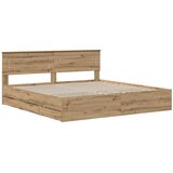  Bed Frame with Storage and Headboard Artisan Oak 180 x 200 cm | shoptok.hr