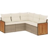  5-dijelni vrtni set sofa s jastucima bež od poliratana | shoptok.hr