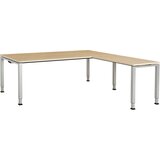 mauser pisalna miza, kotna, spodnji del iz kvadratne/okrogle cevi, vxšxg 650 - 850 x 2000 x 900 mm, kotni element na desni strani (širina 1000 mm), pl | Shoptok.si