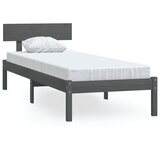 The Living Store Posteljni okvir siv iz trdne borovine 90x190 cm - Posteljni Okvir, (21526857) | Shoptok.si
