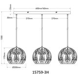 Globo VISEČA SVETILKA MIKA 74/20/150 cm E27 | Shoptok.si