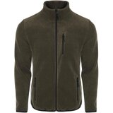 Dewberry 24601 5 Pocket Outdoor Full Zipper Fleece Jacket-DARK KHAKI | Shoptok.si