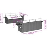  7-dijelni set vrtnih sofa od poliratana s jastucima bež 62 x 62 x 69 cm | shoptok.hr