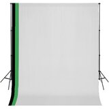 vidaXL komplet za fotografski studio 3 ozadja iz bombaža in okvir 3x3m | Shoptok.si