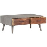 Maison Chic Klubska mizica - kavna mizica - Nizka mizica siva 100x60x40 cm trden mangov les, (21753284) Cene