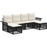 vidaXL Vrtna sedežna garnitura 6 pcs Črna poli ratan, (5000270285) | Shoptok.si