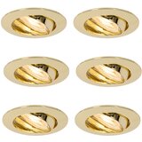 QAZQA Komplet 6 vgradnih reflektorjev medenina GU10 35 mm - Edu Cene