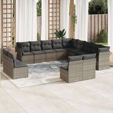 vidaXL 13-dijelni set vrtnih sofa od poliratana s jastucima sivi | shoptok.hr