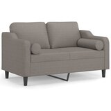  Dvosjed s ukrasnim jastucima smeđesivi 120 cm od tkanine | shoptok.hr