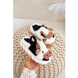  Children's Fur Slippers With Cow Motif White Tamorrin Cene