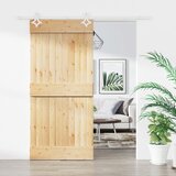 Furnova Drsna vrata s kompletom vodil 90x210 cm trdna borovina, (21944793) Cene