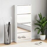 Ormarić za cipele s ogledalom i 4 razina bijeli 63x17x134 cm | shoptok.hr