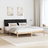  Okvir kreveta Smeđa i crna 200 x 200 cm Masivna borovina | shoptok.hr
