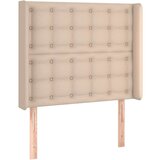  LED posteljno vzglavje kapučino 83x16x118/128 cm umetno usnje, (20954429) | Shoptok.si