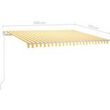  Tenda na ručno uvlačenje s LED svjetlima 450x350 cm žuto-bijela | shoptok.hr